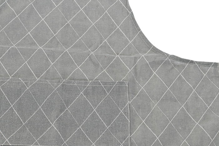 DKD Home Decor Delantal Japan stripes Gris Blanco Algodón Poliéster 70 x 80 x 0.5 cm (12 Unidades)