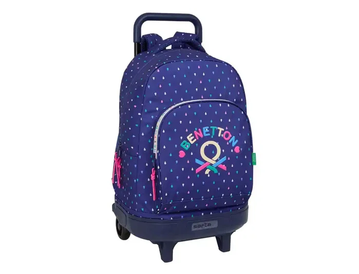 Safta Mochila Benetton Drop con Ruedas Compactas y Sistema Extraíble