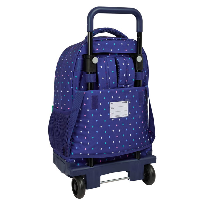 Safta Mochila Benetton Drop con Ruedas Compactas y Sistema Extraíble