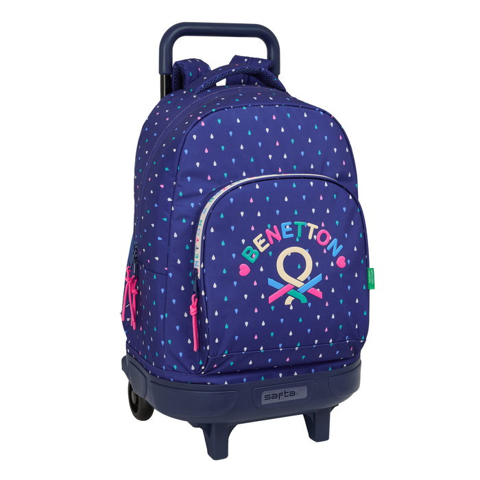 Safta Mochila Benetton Drop con Ruedas Compactas y Sistema Extraíble