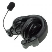 Ewent EW3564 Auriculares Estéreo Cubreorejas con Micrófono y Control de Volumen, Plegables, 3.5mm