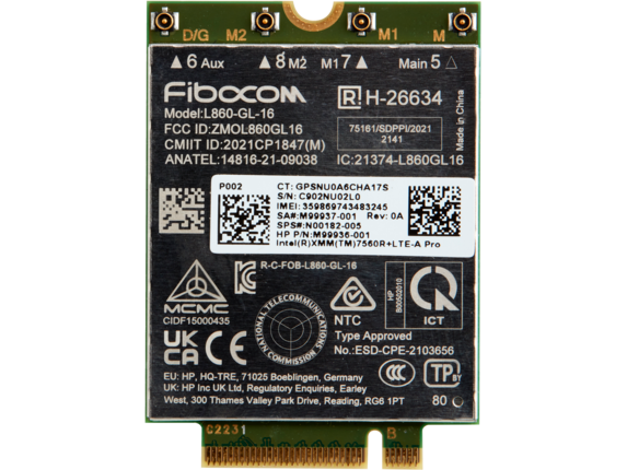 HP XMM 7560 R+ LTE-Advanced Pro WWAN Negro