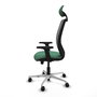PIQUERAS Y CRESPO Silla de oficina Zulema con mecanismo Sincro/Traslack, Verde esmeralda y Gris