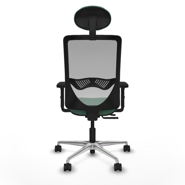 PIQUERAS Y CRESPO Silla de oficina Zulema con mecanismo Sincro/Traslack, Verde esmeralda y Gris