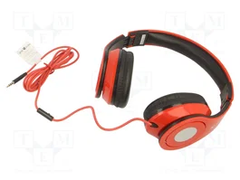 GEMBIRD Auriculares con Micrófono Negro y Rojo MHS-DTW-R
