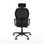 PIQUERAS Y CRESPO Silla de oficina Jorquera con mecanismo Sincro/Traslack, Verde y Negro