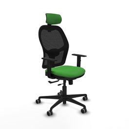 PIQUERAS Y CRESPO Silla de oficina Jorquera con mecanismo Sincro/Traslack, Verde y Negro