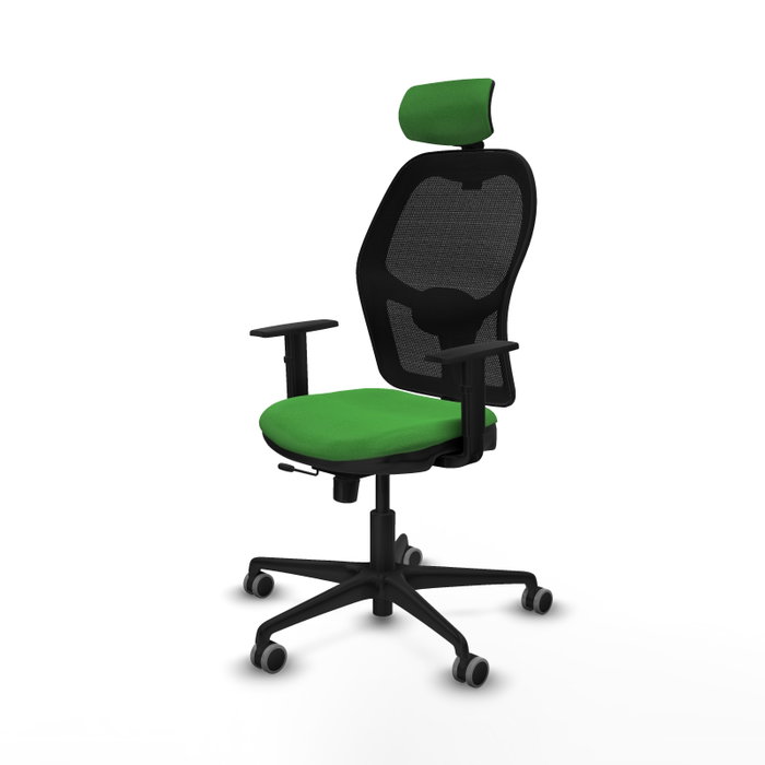 PIQUERAS Y CRESPO Silla de oficina Jorquera con mecanismo Sincro/Traslack, Verde y Negro