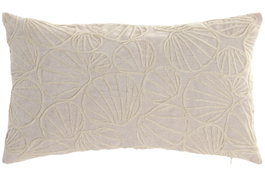 DKD Home Decor Cojín de Chenilla Crema 60x10x35 cm