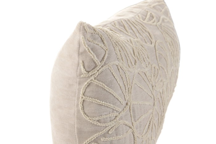 DKD Home Decor Cojín de Chenilla Crema 60x10x35 cm