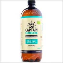 CAPTAIN Kombucha Original 1Lt. Bio Alimento Fermentado Vegano Sin Gluten Rico en Antioxidantes