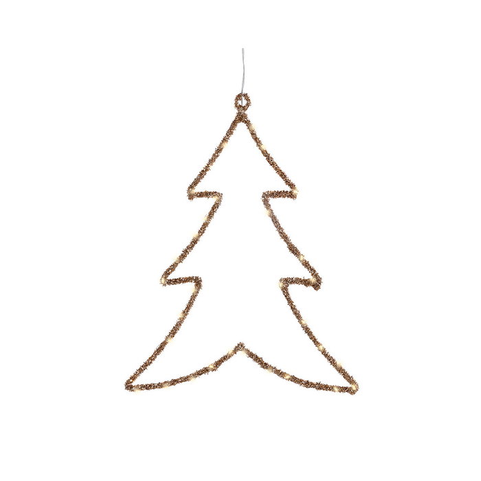 Lumineo Árbol LED Decorativo Dorado 34 x 46 cm