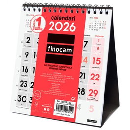 Finocam Calendario De Sobremesa XS-140x150 mm Números Grandes Mv Neutro 2026 Catalán