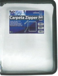 FRAGA IMPORT, S.L. Carpeta zipper A4 transparente con cierre de cremallera y ribete negro