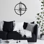 Wallity Reloj de Pared Decorativo de Metal Negro 49 x 44 cm