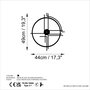 Wallity Reloj de Pared Decorativo de Metal Negro 49 x 44 cm