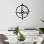 Wallity Reloj de Pared Decorativo de Metal Negro 49 x 44 cm