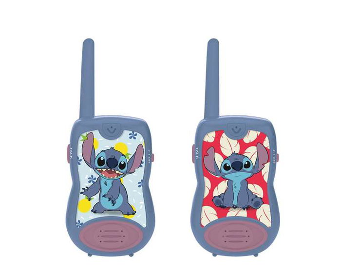 LEXIBOOK Walkie Talkies Disney Stitch con luces LED y 200m de alcance