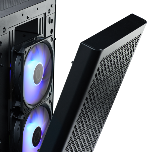 Cooler Master Elite 502 Gabinete Gaming Midi Tower Negro con Vidrio Templado e Iluminación RGB