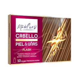 Tongil Complemento Alimenticio para Cabello, Piel y Uñas Flash con Colágeno, Keratina y Vitaminas - Programa de 10 Viales
