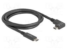 DeLOCK Cable USB Type-C a USB Type-C Angular 1 m 10 Gbps 60 W Negro