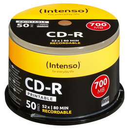 Intenso CD-R 700MB 52x Imprimible (50 Unidades)