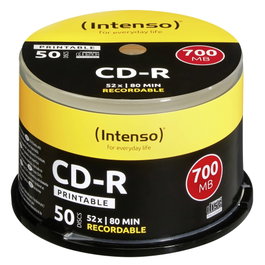 Intenso GmbH Intenso 1801125 CD-R 700MB 52x 80 minutos imprimible 50 unidades