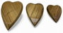 DKD Home Decor Set de 3 Centros de Mesa de Acacia con Diseño de Corazón Natural