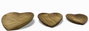 DKD Home Decor Set de 3 Centros de Mesa de Acacia con Diseño de Corazón Natural