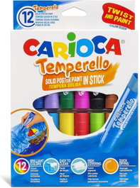 CARIOCA Estuche de Témpera Sólida Temperello 12 Colores Surtidos 10g