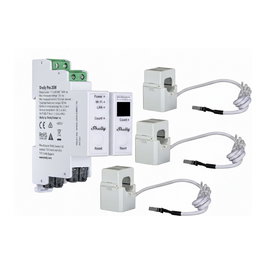 Shelly Hutschiene Pro 3EM 120A v2 Medidor de Energía con 3 Terminales de 120A