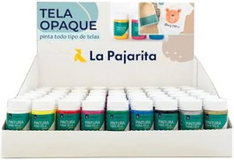 La Pajarita Expositor 54 pintura para tela transparente 35ml