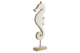 DKD Home Decor Decoración Caballo Craquelado Mango y Metal 12x5x38 cm