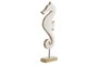 DKD Home Decor Decoración Caballo Craquelado Mango y Metal 12x5x38 cm