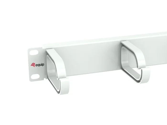 Equip 327342 Panel organizador de cables 1U para armario rack, gestión de cables, color gris claro RAL 7035