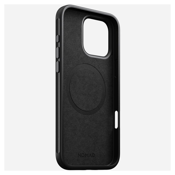 Nomad Modern Leather Case iPhone 16 Pro Max Negro - Estuche de Cuero Moderno para iPhone 16 Pro Max
