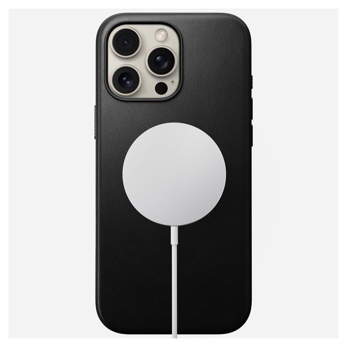 Nomad Modern Leather Case iPhone 16 Pro Max Negro - Estuche de Cuero Moderno para iPhone 16 Pro Max