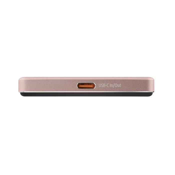 Intenso MW5000 Power Bank Batería Externa MagSafe 5000 mAh - Carga Inalámbrica 15W y USB-C PD 20W, Delgada y Compacta - Rosa