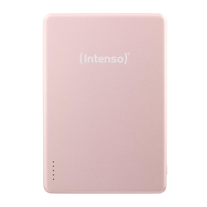 Intenso MW5000 Power Bank Batería Externa MagSafe 5000 mAh - Carga Inalámbrica 15W y USB-C PD 20W, Delgada y Compacta - Rosa
