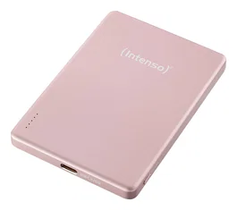 Intenso MW5000 Power Bank Batería Externa MagSafe 5000 mAh - Carga Inalámbrica 15W y USB-C PD 20W, Delgada y Compacta - Rosa
