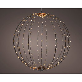 Lumineo Adorno LED colgante bola de marco metálico negro ø38 cm