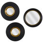 Home Deco Factory Juego De 3 Espejos Convexos Diámetro 25,5 cm - Color Negro y Oro, Colección Lounge, Marco de Plástico PS con Vidrio