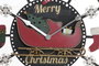 DKD Home Decor Reloj Pared Navidad Tradicional Verde Rojo Metal 3.5 x 32.5 x 34 cm (4 Unidades)