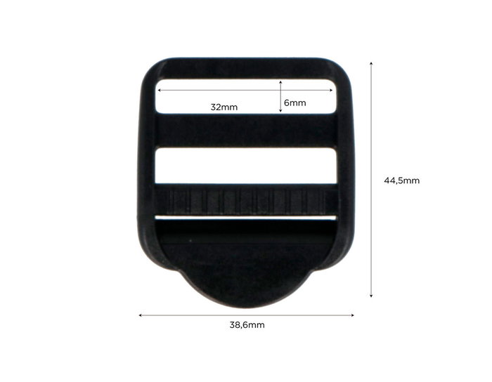 Innspiro Hebilla de Bloqueo Rectangular de Plástico Negro 32 mm (5 unidades)