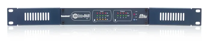 BSS BLU-50v2 Procesador de señal digital de audio 4x4 BLU Link con PoE+, para rack 1/2