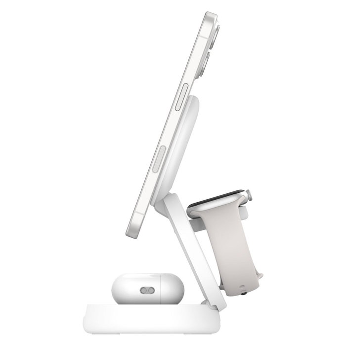 Belkin WIZ034kqWH Cargador Inalámbrico MagSafe 3 en 1 Plegable con Qi2 15W - 1.5 m Blanco