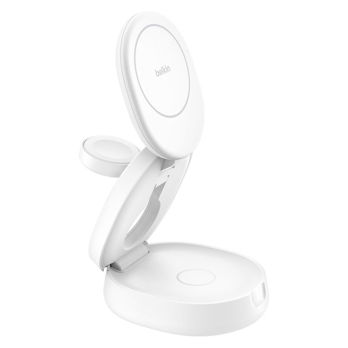 Belkin WIZ034kqWH Cargador Inalámbrico MagSafe 3 en 1 Plegable con Qi2 15W - 1.5 m Blanco