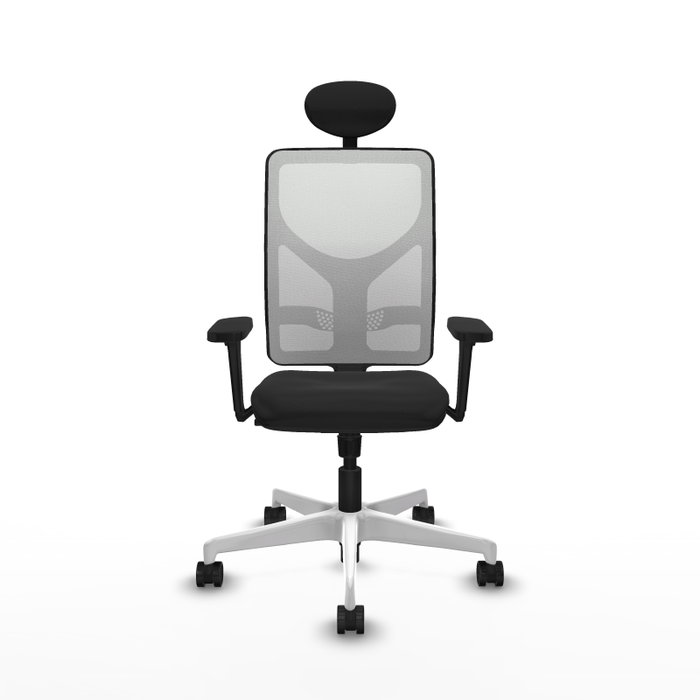 PIQUERAS Y CRESPO Silla de oficina Motilla con mecanismo Sincro, Negro y Blanco