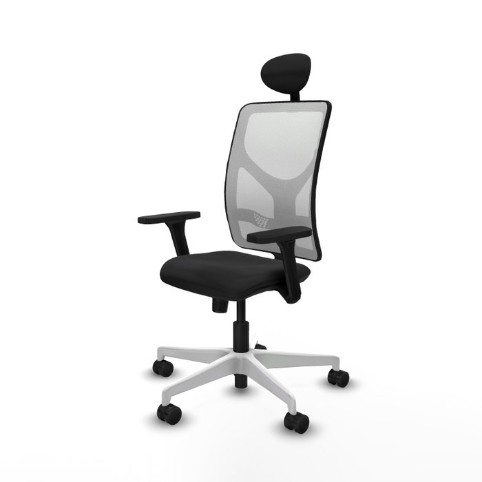 PIQUERAS Y CRESPO Silla de oficina Motilla con mecanismo Sincro, Negro y Blanco