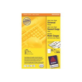 Avery Zweckform Etiquetas Autoadhesivas A4 210x148 mm, Blister 100 Hojas, 3655 - Etiquetas para Imprimir, Papelería y Organización